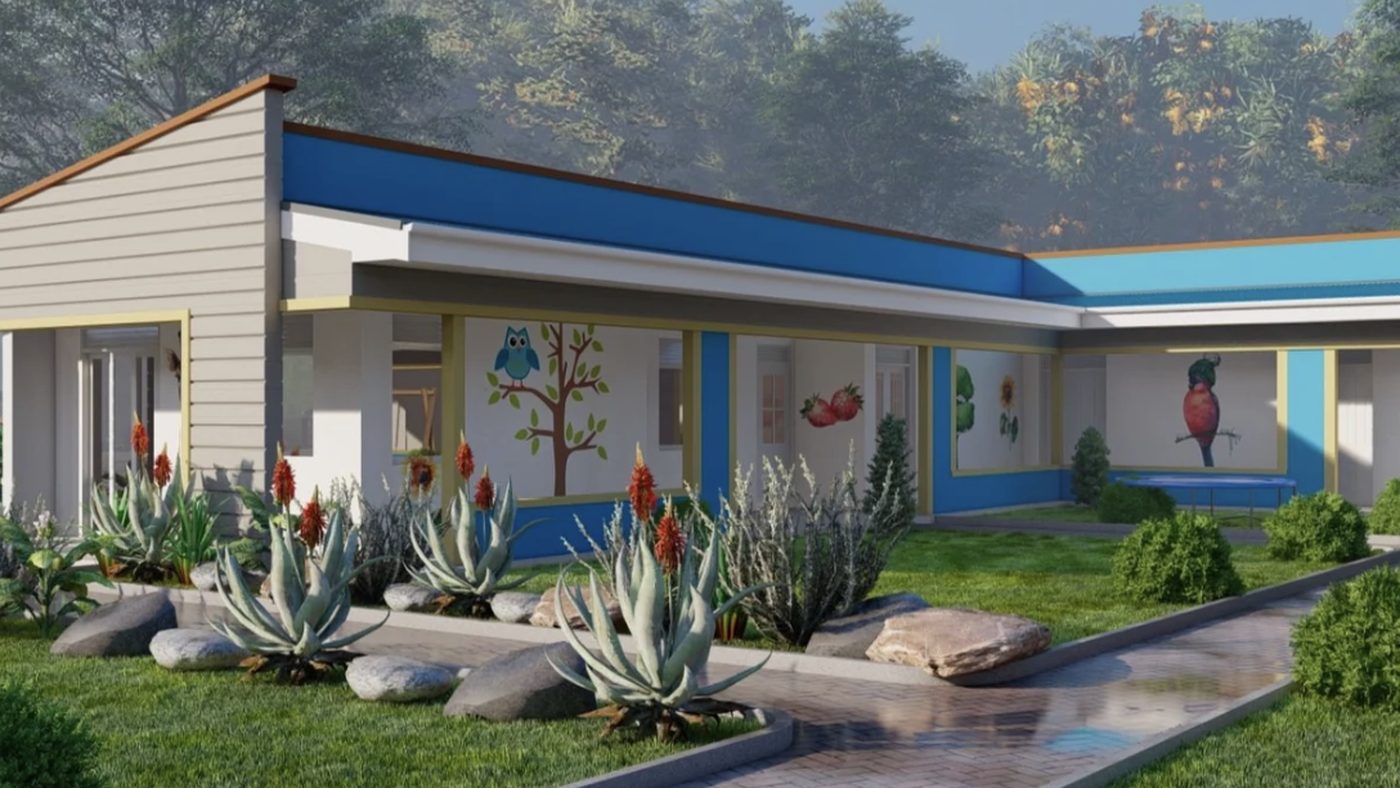 Der 3D-Entwurf des Kindergartens aus der Planungsphase